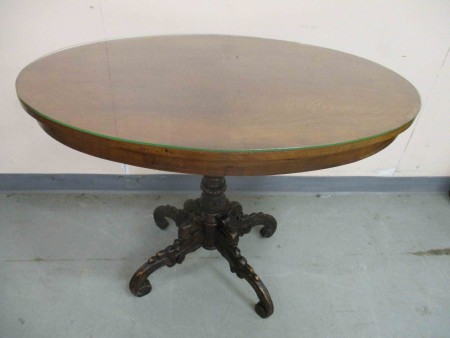 2498 - Salonni stolek neorokoko sklo na desce  100 x 63 cm  V - 74 cm  -  3 500 kc 